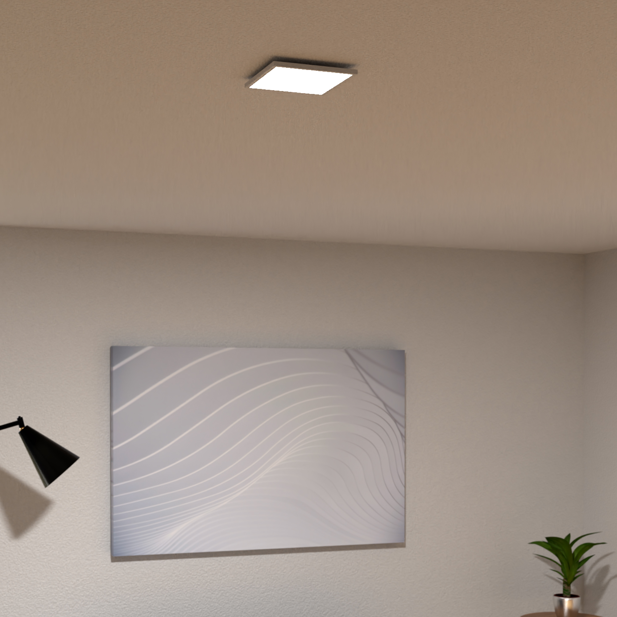 2x LED Panel Deckenleuchte inklusive Treiber & weißem 43mm Rahmen – 30 x 30 cm LED Deckenlampe für Arbeitsplätze geeignet (18 W | 1980 lm | 50.000 Stunden | neutralweiß)