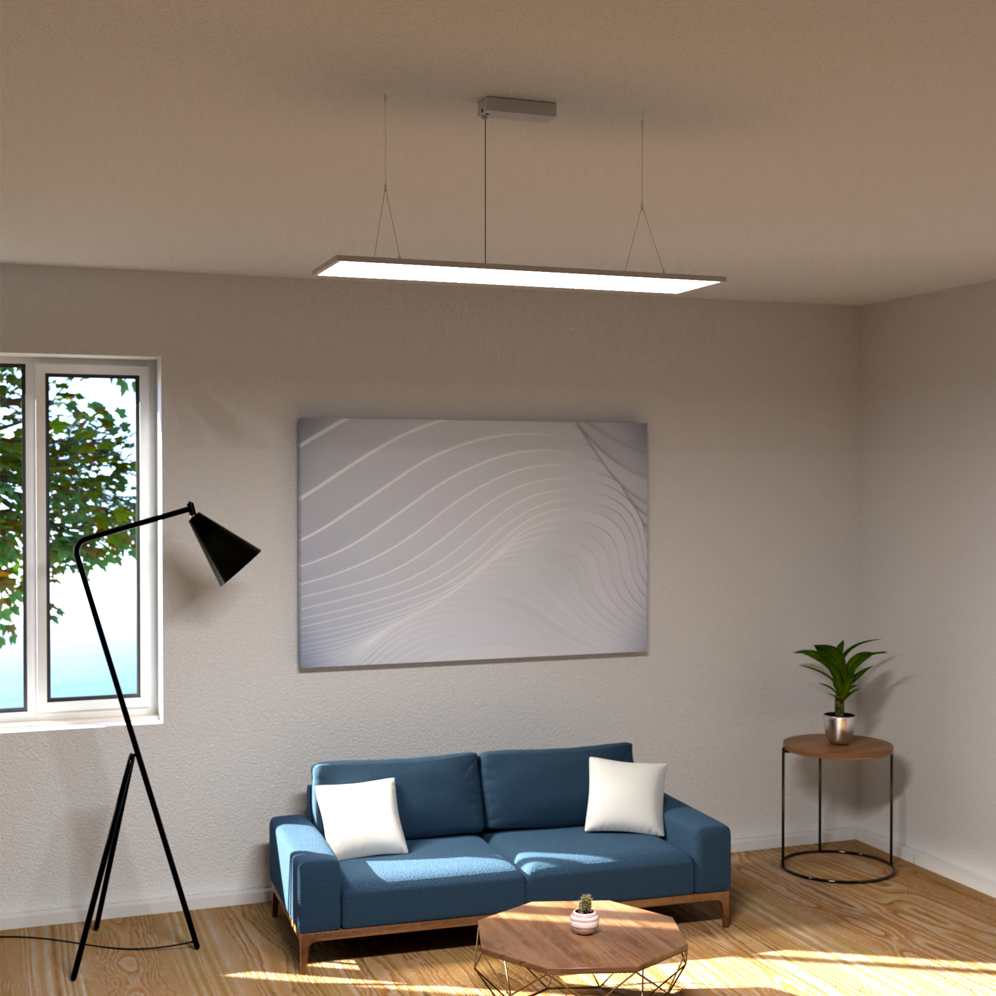 2x LED Panel Pendelleuchte inklusive Treiber & Seilaufhängung – 120 x 30 cm LED Deckenlampe für Arbeitsplätze geeignet (40 W | 4000 lm | 50.000 Stunden | neutralweiß)