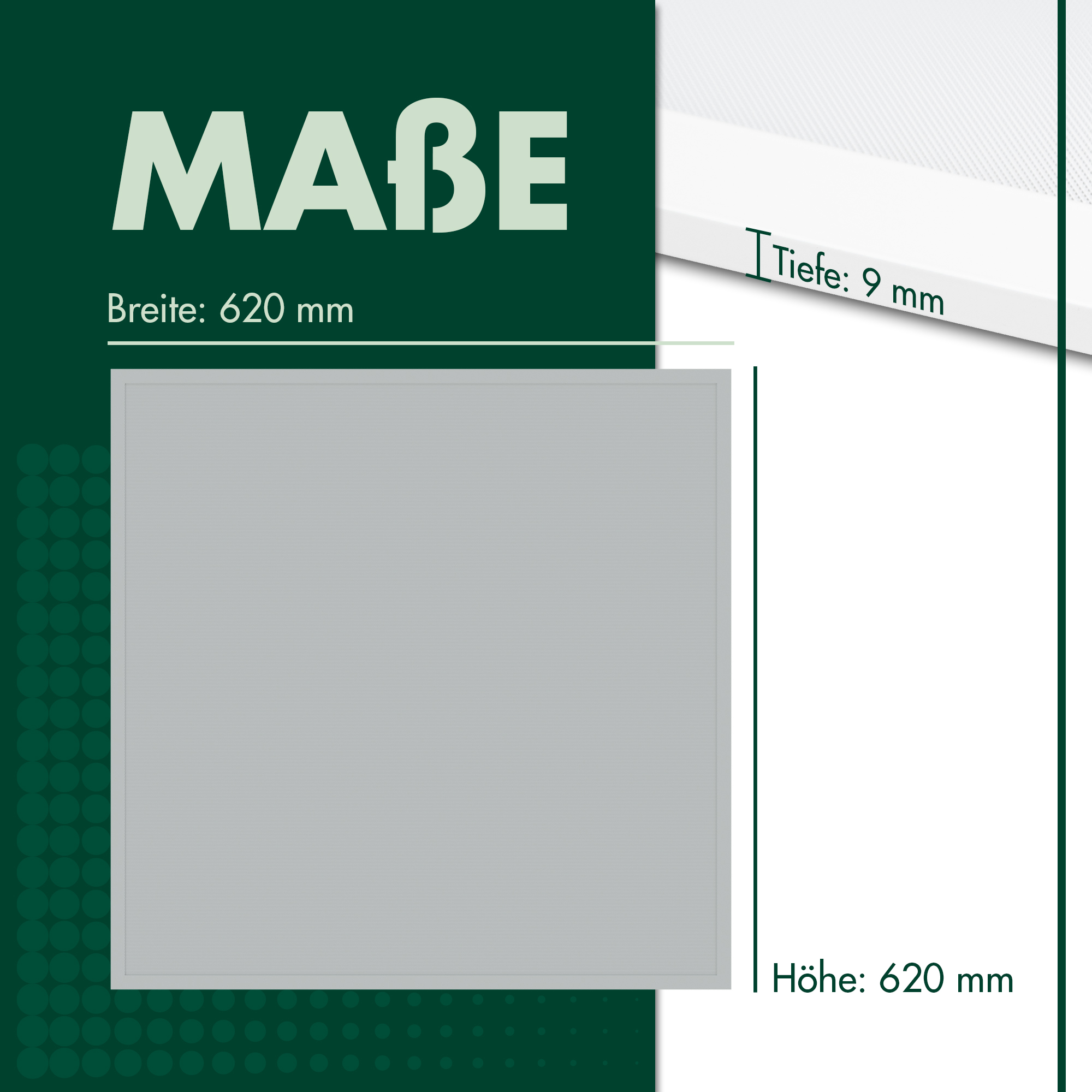 2x LED Panel Deckenleuchte inklusive Treiber & weißem 43mm Rahmen – 62 x 62 cm LED Deckenlampe für Arbeitsplätze geeignet (40 W | 4400 lm | 50.000 Stunden | neutralweiß)