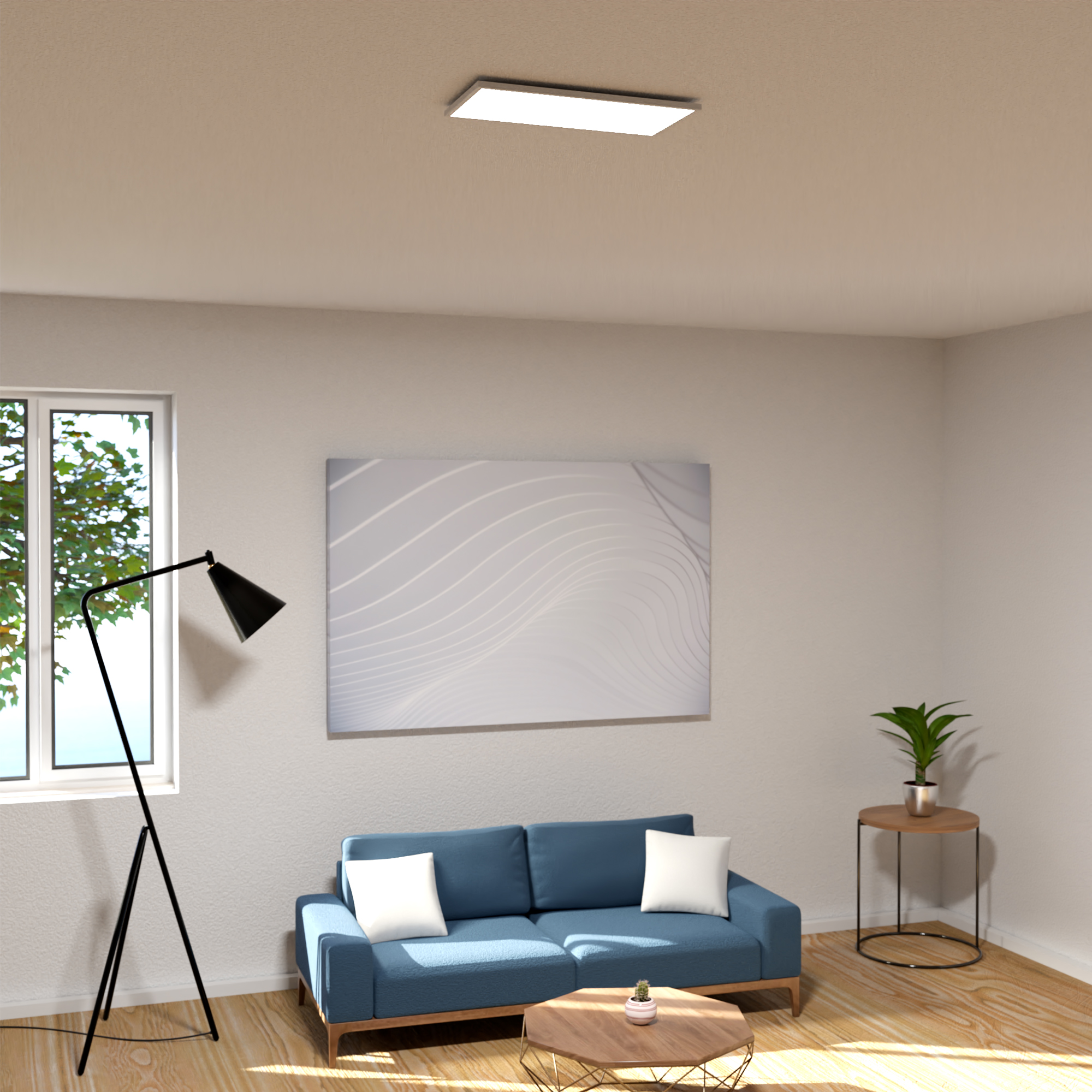 2x LED Panel Deckenleuchte inklusive Treiber & weißem 43mm Rahmen – 30 x 60 cm LED Deckenlampe für Arbeitsplätze geeignet (24 W | 2640 lm | 50.000 Stunden | neutralweiß)
